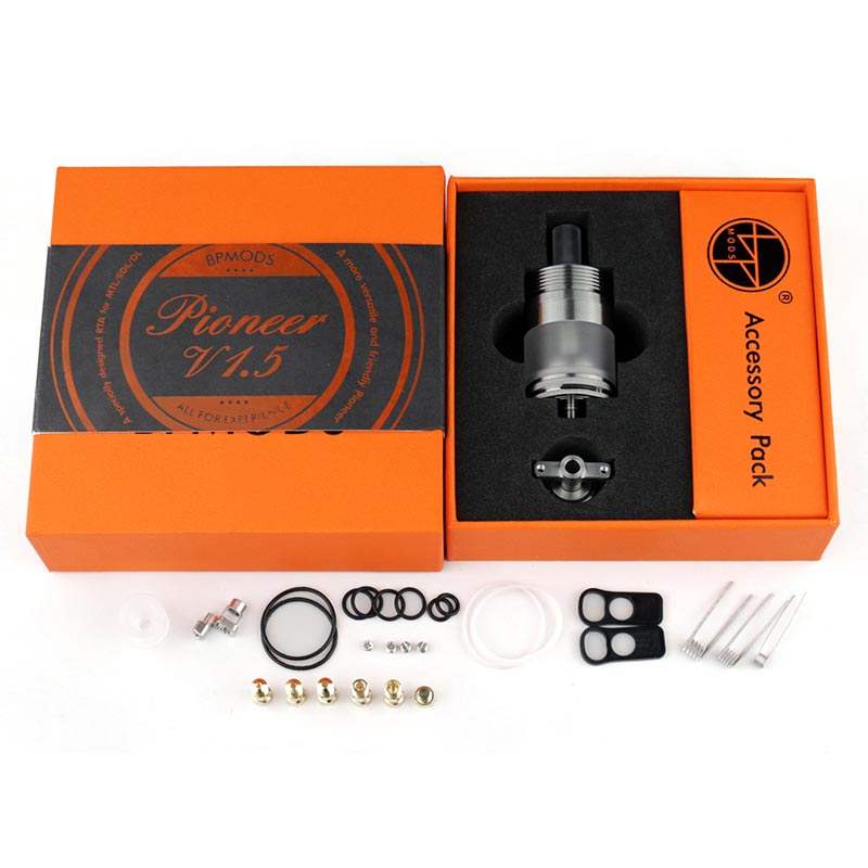 BP MODS Pioneer V1.5 RTA Atomizer 3.7ml (with MTL Chimney and 0.8mm Airflow Pin)