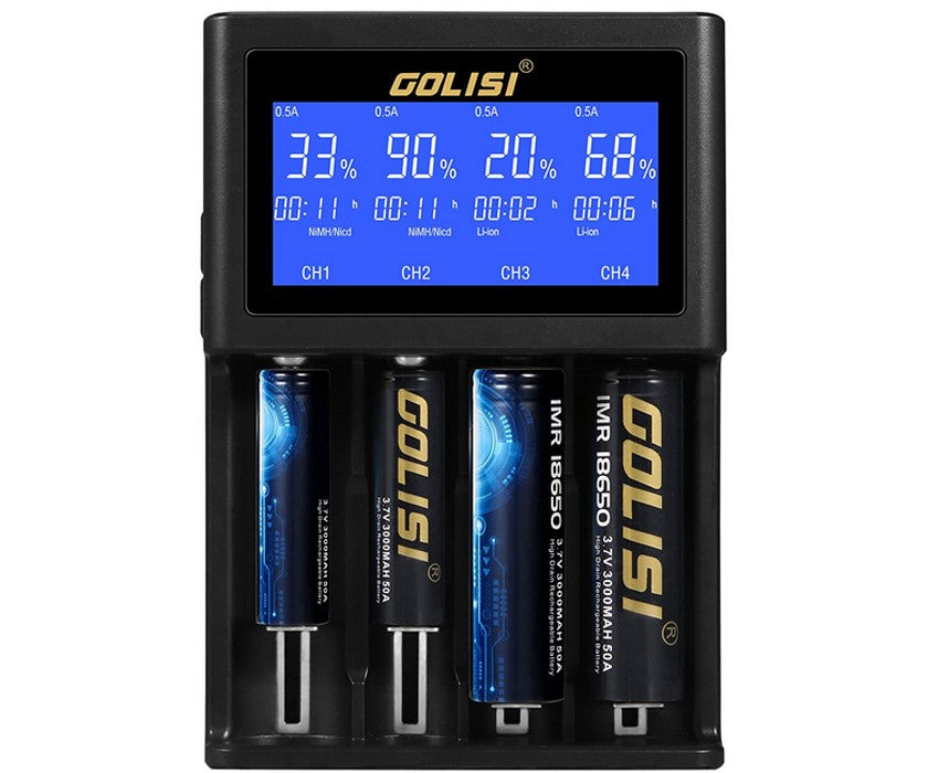 Golisi S4 Smart Charger with LCD Screen (4 Bay)